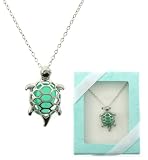 Jade Green Turtle Necklace Gift Boxed
