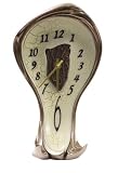 11.25 inch Warped Clock Polished Bronze Cracked Eggshell Face
