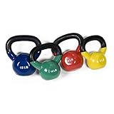 JFit Premium Vinyl Kettlebell 8-15 lb Set