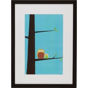 Green Frog Art Framed Art, Tree Top Owls I by Green Frog Art