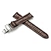iStrap 24mm Genuine Leather Watch Band Padded Deployant Croco Strap for Men Women - Brown 24