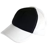 NWT COTTON BLACK & WHITE, 5 PANEL MESH TRUCKER URBAN SKATE CAP / HAT ** Medium / Large
