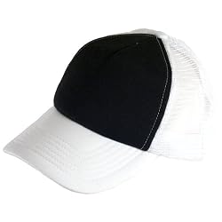 NWT COTTON BLACK & WHITE, 5 PANEL MESH TRUCKER URBAN SKATE CAP / HAT ** Medium / Large