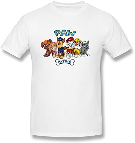 JUJ Paw Patrol Men's Short Sleeve T Shirts White Medium