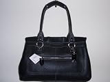 COACH BLACK LEATHER PENELOPE SHOPPER HANDBAG PURSE 14686