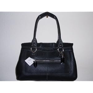 Ladies Penelope Black Leather Satchel: Black Satchel