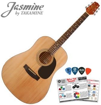 Jasmine by Takamine S35 Acoustic Dreadnought Guitar & Planet Waves 16 Pick Sampler Pack!