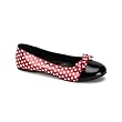 Cute Womens Ballet Flats Shoes Red White Polkadots Bow Costume Accessory