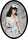 3.5" Olivia Bettie Page Sexy Hospital Nurse Lady Patch