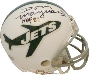 Don Maynard Autographed/Hand Signed New York Jets TB Replica Mini Helmet HOF 87