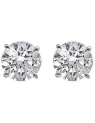 0.60 Round Brilliant Diamond Stud Earrings Set in 14k White Gold Anniversary Earrings