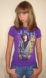 JUSTIN BIEBER T-SHIRTS - SEXY TIGHT PURPLE DELIGHT! JUSTIN BIEBER SHIRT - XS JUNIORS TEE! XS 'TIGHT FIT' TEE!