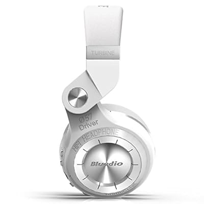 Bluedio T2 Plus Turbine Wireless Bluetooth Headphones with Mic/Micro SD Card Slot/FM Radio (White)