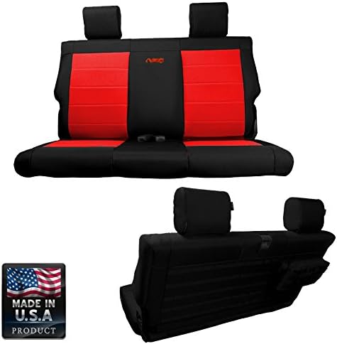 Trek Armor TAJKSC2013R2BR - 2 door Rear Bench Cover Jeep Wrangler JK - Made in USA - BLACK/RED