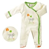 Baby Soy Illustrated Organic Footie, Zebra - 3-6M