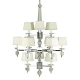AF Lighting 7174-12H Candice Olson Cluny 12 x 40 Watt Light Chandelier, Chrome with Strong Crystal Accents and Cream... by Candice Olson