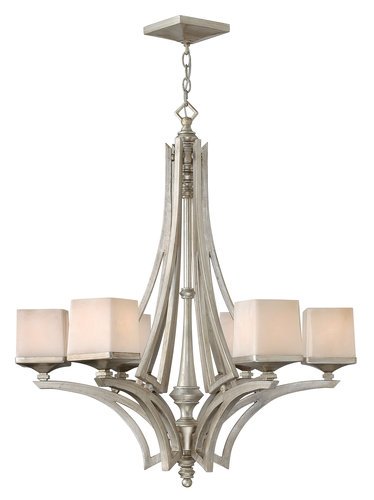 Fredrick Ramond FR49196 Six Light Chandelier from San Simeon Collection, Silver Leaf On Sale