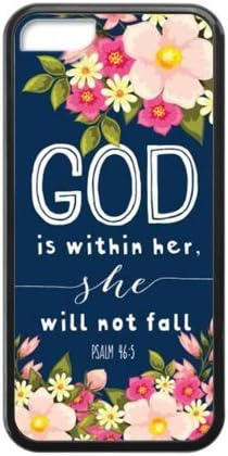 Hot Style - PSALM 46:5 God is Within Her,She Will not Fall- Bible Verse iPhone 5C TPU (Laser Technology) Case