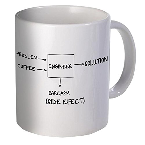 Best funny gift - 11OZ Coffee Mug - Engineer, problem, solution, sarcasm - Perfect for birthday, men, women, present for him, her, dad, son, daughter, sister, brother, wife, husband or friend.