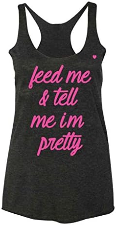 Love Fitness Apparel Feed Me & Tell me I'm pretty XL Tri-blend black