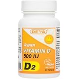 DEVA Vegan Vitamins Vegan Vitamin D 800 IU Tablets, 90-Count Bottle