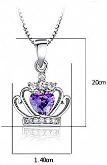 Silver Australia CZ Crystal Amethyst Imperial Crown Princess Necklace Pendant Offer Wholesale