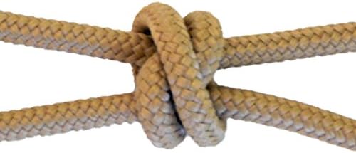 4 Knot Horse Rope Halter - 5mm Stiff Polyester (Beige, Large)