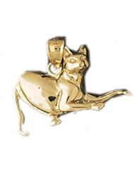 Dazzlers Solid 14k Gold Cat Charm Pendant Available in three colors from jewelsberry (weights: 2.7 grams only)