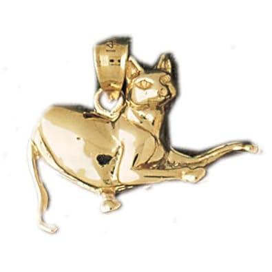 Cheap Girls Jewelry Dazzlers Solid 14k Gold Cat Charm Pendant Available in three colors from jewelsberry (weights: 2.7 grams only) For Sale