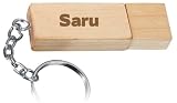Engraved Wooden USB Flash Drive 8 GB with chain - Engraved name Saru