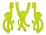 Present Time Doorhanger Monkeys set of 3 height 22cm Lime Green
