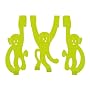 Present Time Doorhanger Monkeys set of 3 height 22cm Lime Green