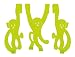 Present Time Doorhanger Monkeys set of 3 height 22cm Lime Green