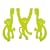 Present Time Doorhanger Monkeys set of 3 height 22cm Lime Green