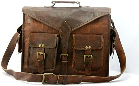 SKH05 Men's Auth Real Leather Messenger Bags Laptop Briefcase Satchel Mens Bag