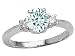 1.35 cts Genuine Aquamarine and Diamond Engagement Ring - 14kt White or Yellow Gold