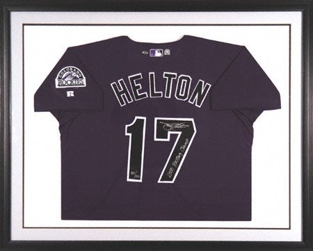 Buy Todd Helton Colorado Rockies Framed Autographed Purple (2000 Batting Champ) Jersey by Mounted Memories