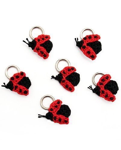 Lantern Moon Set of 6 Stitch Markers Ladybug