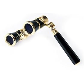 Aria Amadeus Black Opera Glasses with Handle