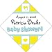 Baby Keepsake: Yellow Heart Theme Gift Wrap Diamond Shaped Personalized Thank You Tag (Set of 36)