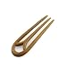 Crystalmood Handmade 3-Prong Lignum-vitae Wood Carved Hair Stick 4.4 inches