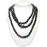 Ultra-Luster Peacock Black Baroque Cultured Pearl Rope Necklace (65) by HinsonGayle