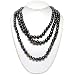 Ultra-Luster Peacock Black Baroque Cultured Pearl Rope Necklace (65") by HinsonGayle