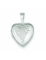 Genuine .925 Sterling Silver & Diamond Believe 12mm Heart Locket 1.3 Grams. 100% Satisfaction Guaranteed.