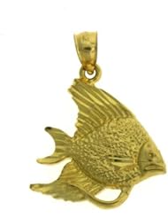 Dazzlers Solid 14 karats Gold Angelfish Charm Pendant available in three colors from jewelsberry (weights: 2.6 grams only)