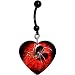 Heart Black Widow Spider Belly Ring