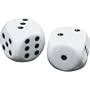 Low Vision Large Dice White with black dots