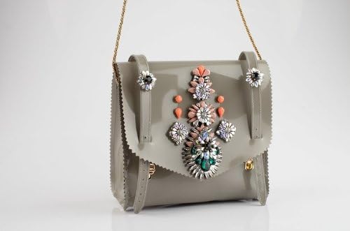 Luxury Pvc Transparent Embroidered with Enameled Stones Brass Chain Bag Shourouk Vintage Beautiful Gem Jelly Bag Shoulder Bag Women Bag 2014 Women Gifts