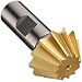 Niagara Cutter CH126 Single Angle Shank Type Chamfering Cutter, High Speed Steel, TiN Coated, Weldon Shank, 60 Degree Angle, 1-1/2" Cutter Diameter, 12 Tooth, 5/8" Width