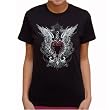 Girls Gothic Heart Sword Skull T-shirt